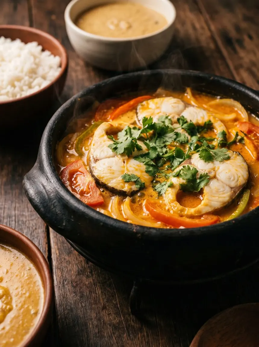 Moqueca de corvina na panela de barro