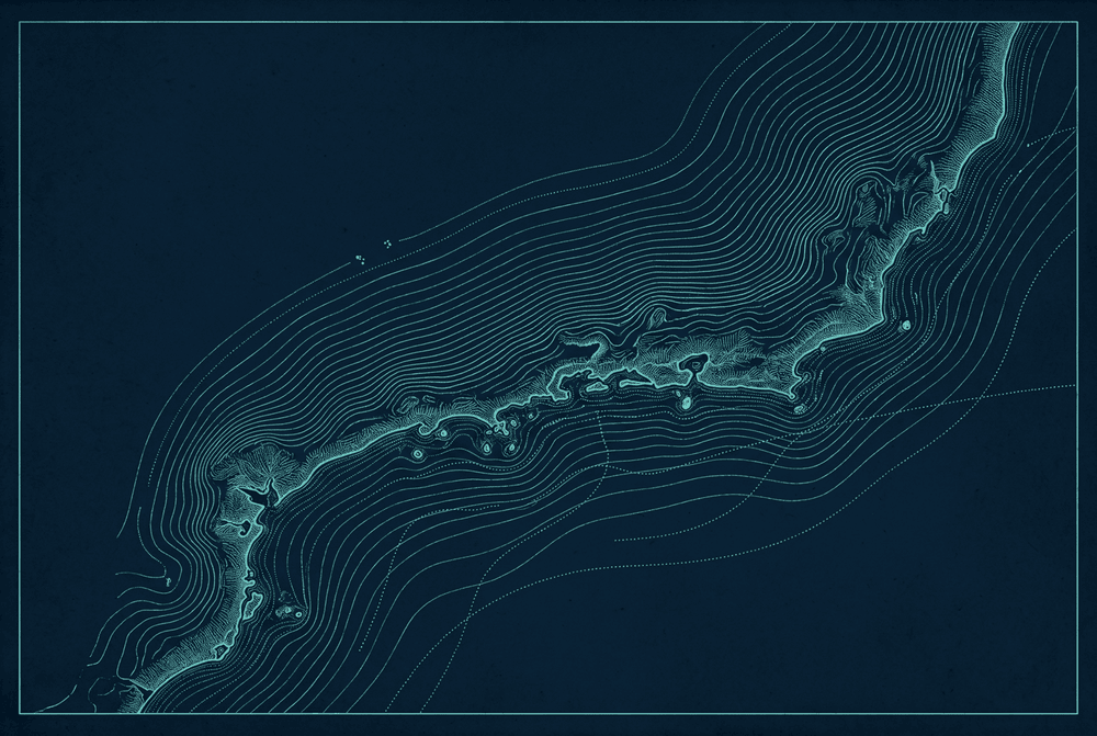 Mapa estilizado da costa Sudeste e Sul do Brasil, área autorizada para a pesca da sardinha-verdadeira